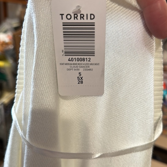 NWT-Torrid/Disney Minnie Mouse Americana 3/4 sleeve shrug sweater size 4X 5X - Picture 5 of 10